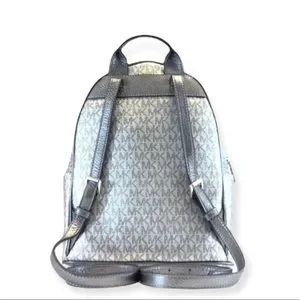 Nwt MICHAEL KORS ABBEY MEDIUM SILVER SIGNATURE BACKPACK BAG MICHAEL KORS BACKPACK SMALL CONDITION LIKE NEW SIAP TAG  main image 4